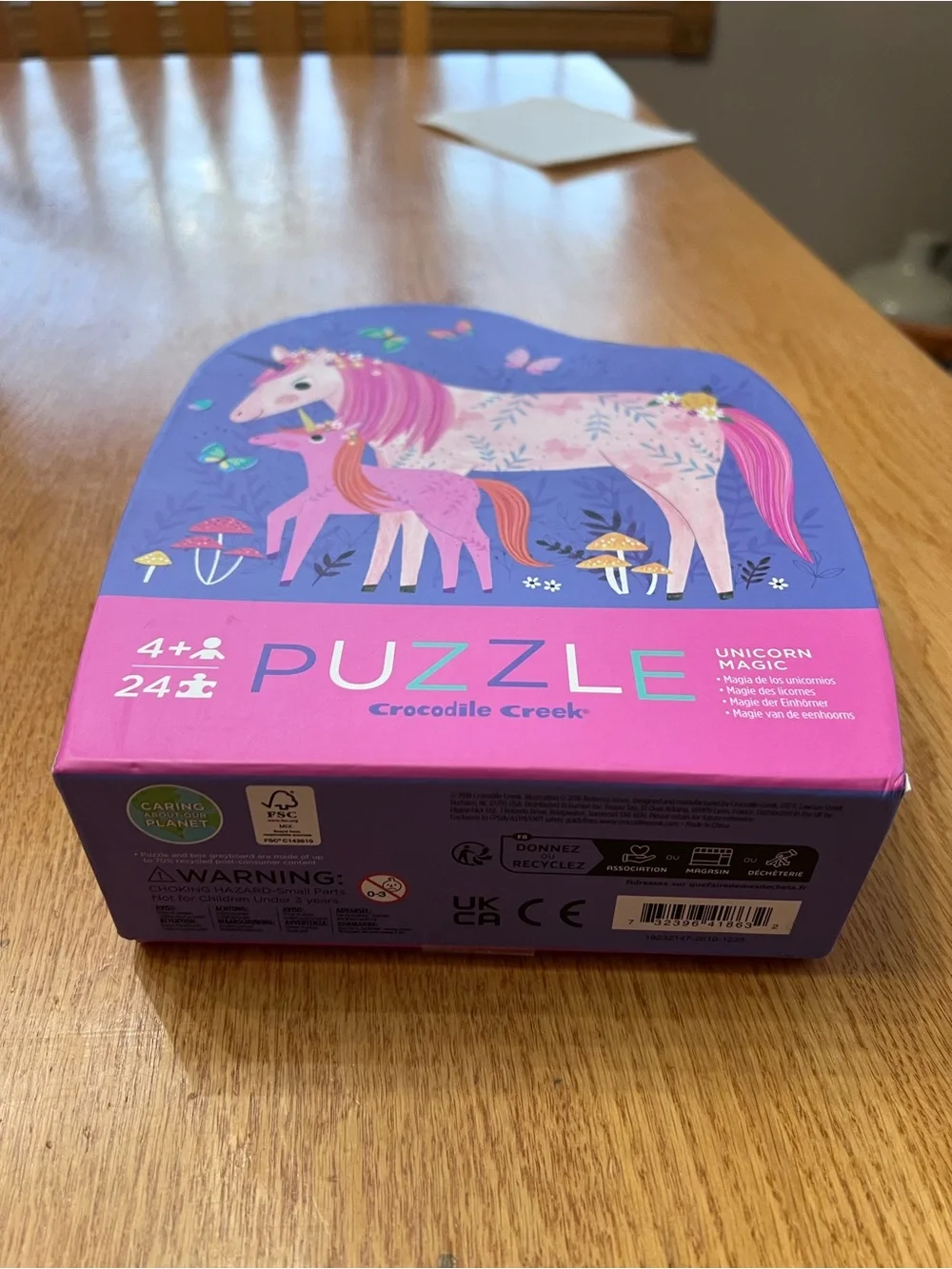 Crocodile Creek Unicorn Magic 24-Piece Puzzle - Pink & Purple
